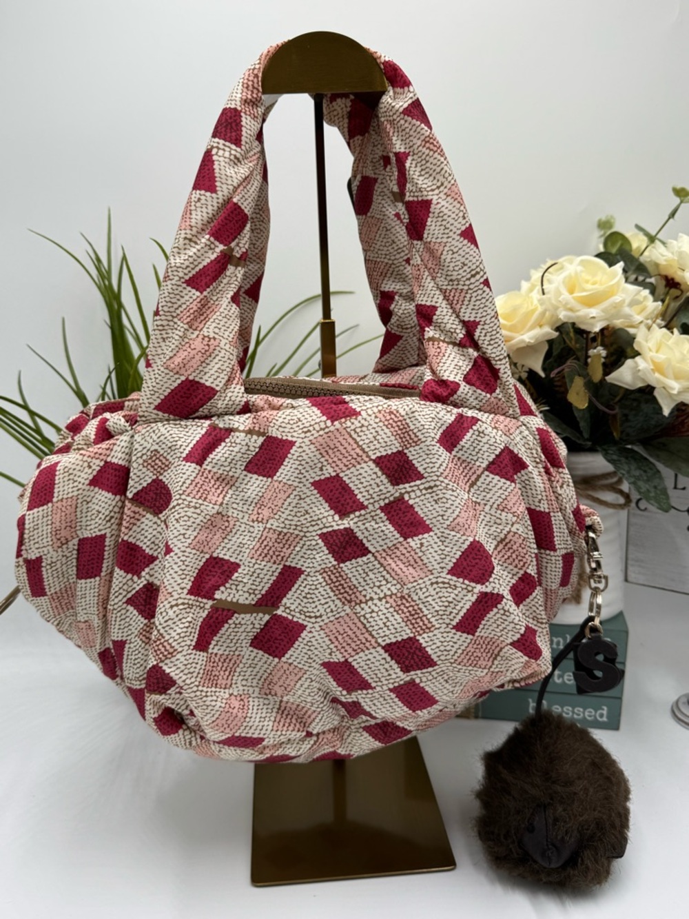 See by Chloé Joy Rider Puffy Nylon Tote - Geometric Print & Hedgehog Charm